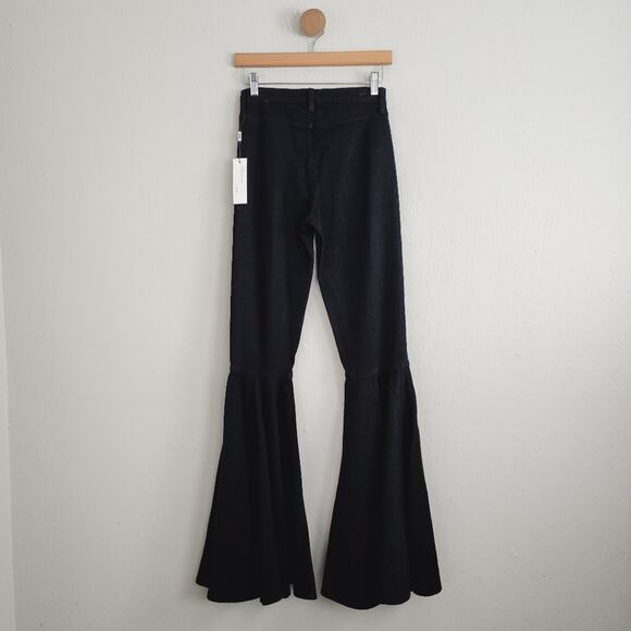L'Agence Sevyn High Rise Super Flare Bellbottom Jean Black Stretch 25 NWT - Picture 6 of 11